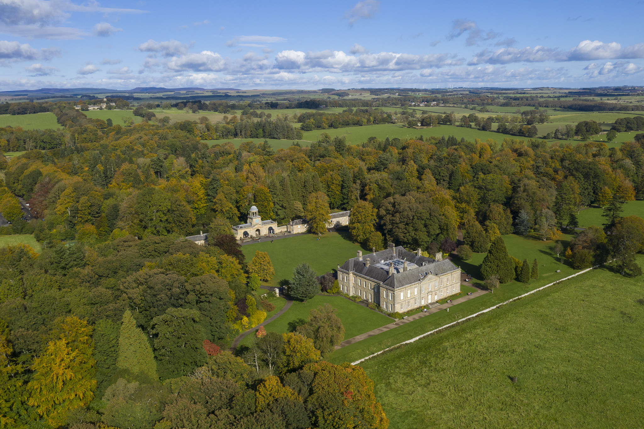 Wallington Hall, National Trust. Image taken by authorised drone operator in Northumberland. Best drone services in the North East